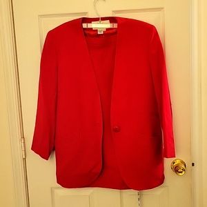 Red skirt suit